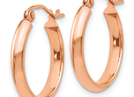14k Rose Gold Hoop Earrings, 18 x 2.75mm