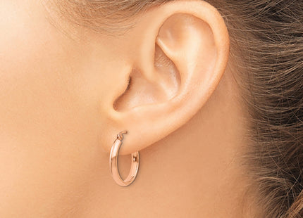 14k Rose Gold Hoop Earrings, 18 x 2.75mm