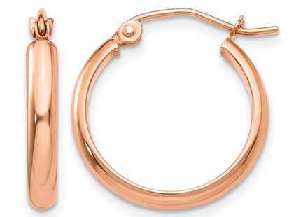 14k Rose Gold Hoop Earrings, 18 x 2.75mm