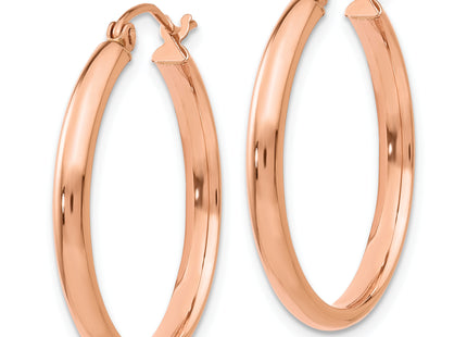 14k Rose Gold Hoop Earrings, 25 x 2.75mm