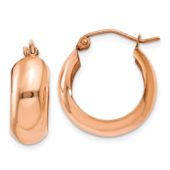 14k Rose Gold Hoop Earrings, 25 x 2.75mm