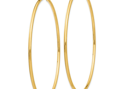 14k Polished Lightweight Round Tube Hoop Earrings (Style TF580)