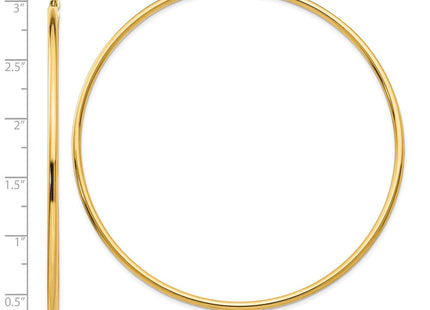 14k Polished Lightweight Round Tube Hoop Earrings (Style TF580)