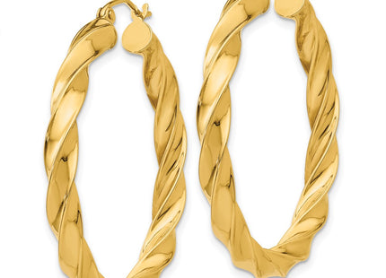 14K gold hoop earrings, alternate view