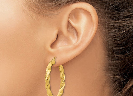 14K gold hoop earrings, another view