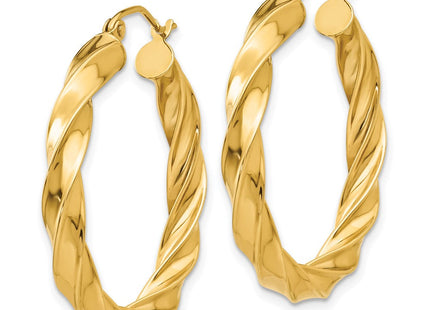 14k Light Twisted Hoop Earrings (Style TF590)
