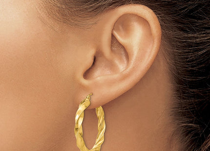 14k Light Twisted Hoop Earrings (Style TF590)