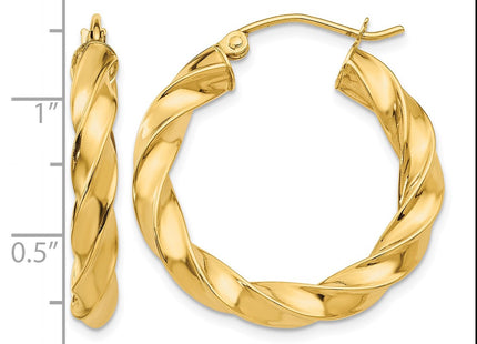 14K gold hoop earrings, further view