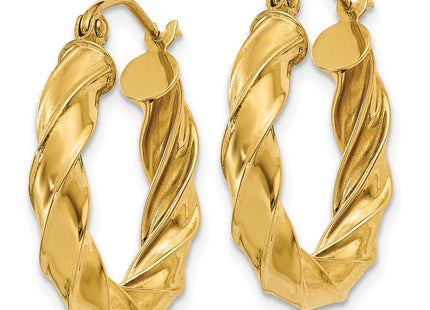 14K gold hoop earrings, alternate view