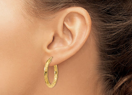 14K gold hoop earrings, another view