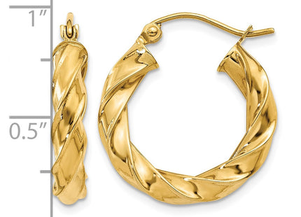 14K gold hoop earrings, further view