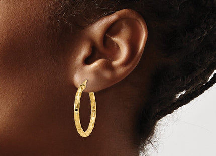 14K gold hoop earrings, another view