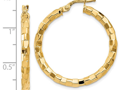 14K gold hoop earrings, further view