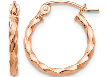 14K rose gold hoop earrings