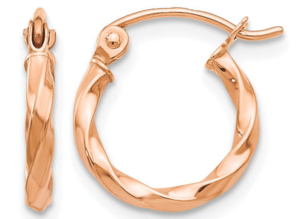 14K rose gold hoop earrings