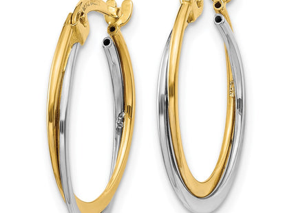 14k Two-tone Earrings Style TF607 - Classique Jewelry Inc.