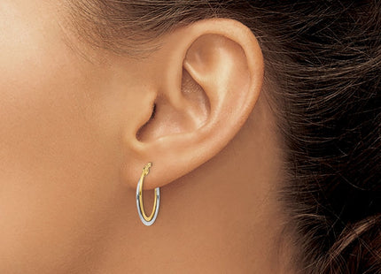 14k Two-tone Earrings Style TF607 - Classique Jewelry Inc.