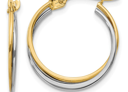 14k Two-tone Earrings Style TF607 - Classique Jewelry Inc.