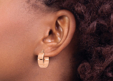 14k Rose Gold Polished Hoop Earrings (Style TF616)