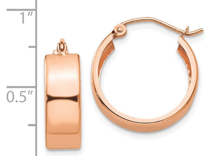 14k Rose Gold Polished Hoop Earrings (Style TF616)