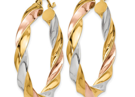 14K gold hoop earrings, alternate view