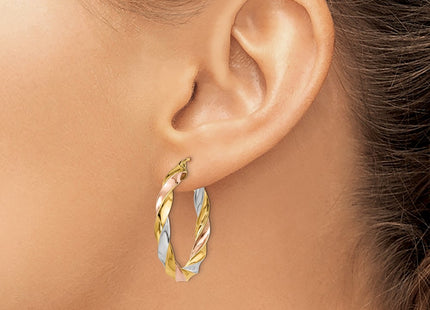 14K gold hoop earrings, another view