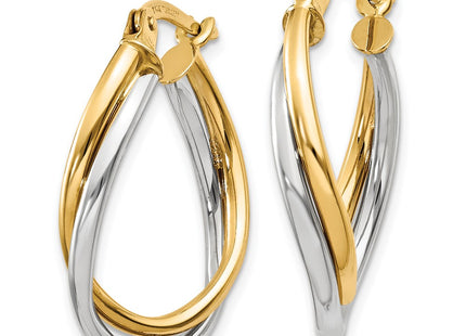 14k Two-tone Earrings Style TF656 - Classique Jewelry Inc.