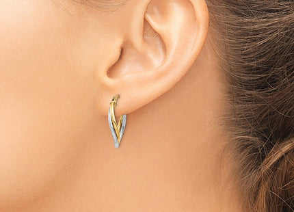 14k Two-tone Earrings Style TF656 - Classique Jewelry Inc.