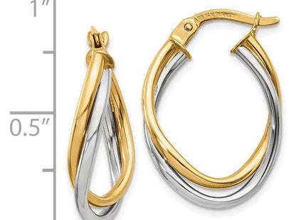14K gold hoop earrings, further view