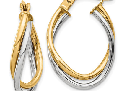 14k Two-tone Earrings Style TF656 - Classique Jewelry Inc.