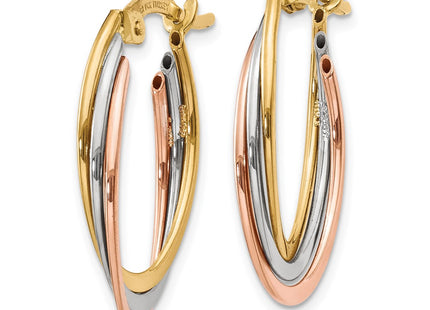 14k Tri-Color Earrings Style TF662 - Classique Jewelry Inc.