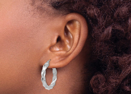 14K gold hoop earrings, another view
