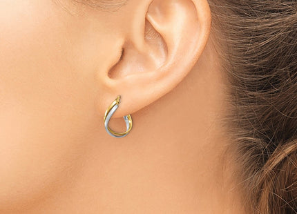 14K gold hoop earrings, another view