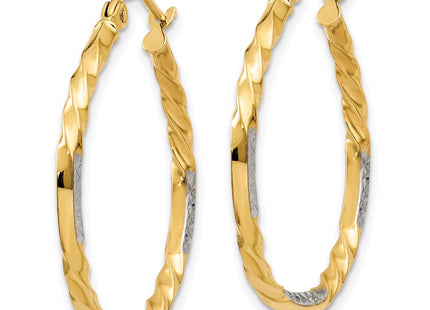 14K gold hoop earrings, alternate view