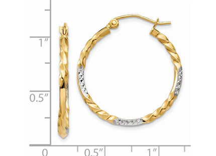 14K gold hoop earrings, further view