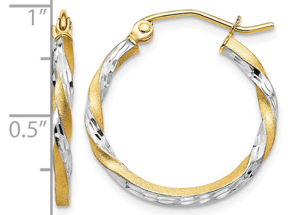 14K gold hoop earrings, further view