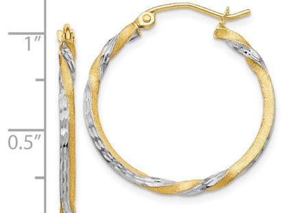 14k Yellow & Rhodium Earrings Style TF744 - Classique Jewelry Inc.