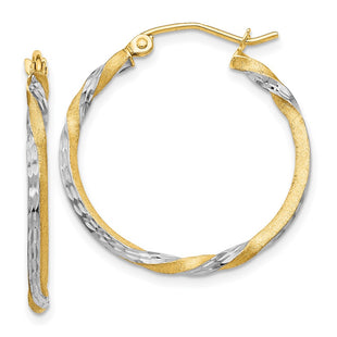 14k Yellow & Rhodium Earrings Style TF744 - Classique Jewelry Inc.