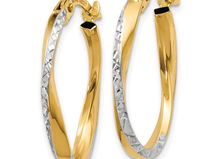 14k Yellow & Rhodium Earrings Style TF749 - Classique Jewelry Inc.