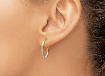 14k Yellow & Rhodium Earrings Style TF749 - Classique Jewelry Inc.