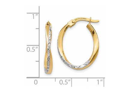 14k Yellow & Rhodium Earrings Style TF749 - Classique Jewelry Inc.