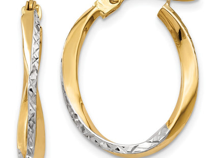 14k Yellow & Rhodium Earrings Style TF749 - Classique Jewelry Inc.