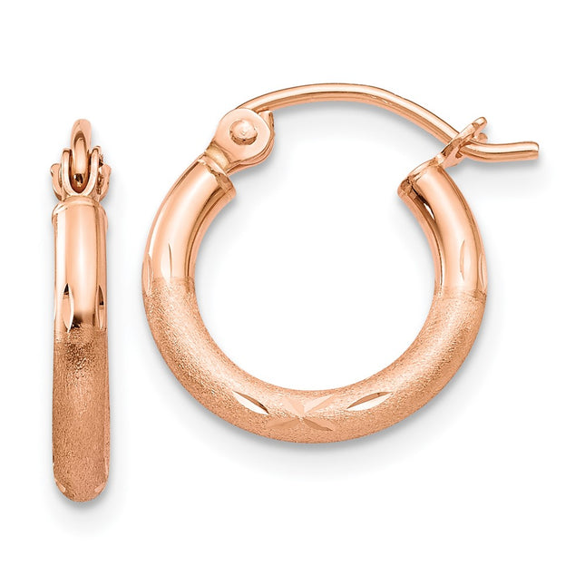 14K rose gold hoop earrings