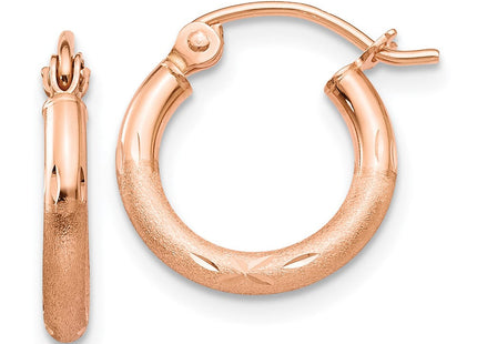 14K rose gold hoop earrings
