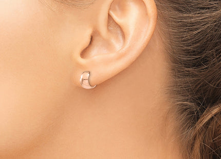 14k Rose Gold Round Hinged Hoop Earrings, 9.75 x 5mm