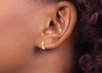 14K rose gold hoop earrings, another view