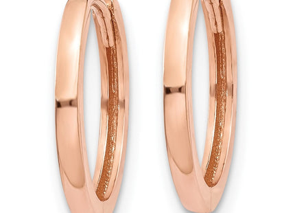 14k Rose Gold Round Hinged Hoop Earrings (Style TF764)