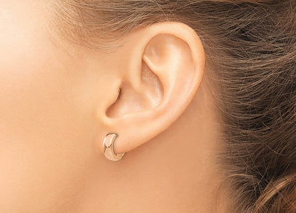 14K rose gold hoop earrings, another view