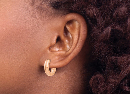 14K rose gold hoop earrings, another view