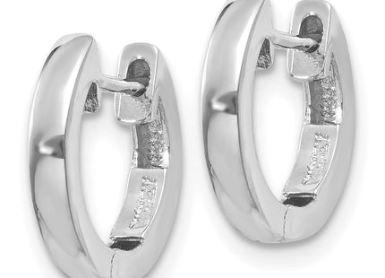 14K White Gold Hinged Hoop Earrings, 12.5 x 2mm
